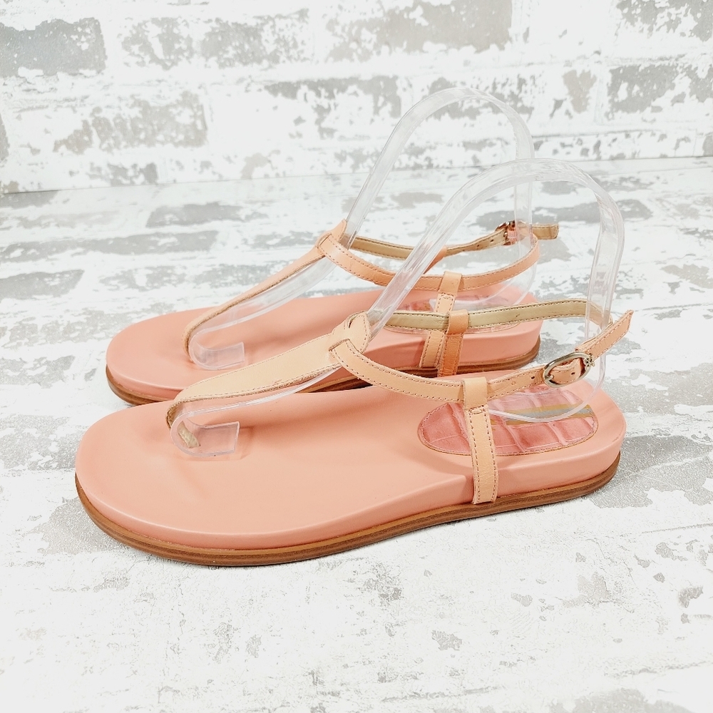 Sam Edelman Peach Blush T-Strap Flat Sandals